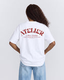 11201 ALVA ATELIER WHITE/RED OVERSIZED T-SHIRT