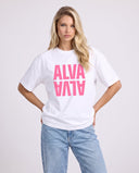 11501 ALVA WHITE/PINK OVERSIZED T-SHIRT