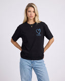 21206 STUDIOS BLACK/BLUE OVERSIZED T-SHIRT