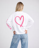 20203 STUDIOS WHITE/PINK LONGSLEEVE