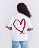 21201 STUDIOS WHITE/RED OVERSIZED T-SHIRT