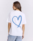 21202 STUDIOS WHITE/BLUE OVERSIZED T-SHIRT