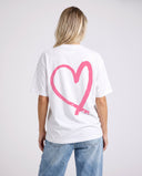 21203 STUDIOS WHITE/PINK OVERSIZED T-SHIRT