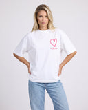 21203 STUDIOS WHITE/PINK OVERSIZED T-SHIRT