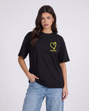 21205 STUDIOS BLACK/YELLOW OVERSIZED T-SHIRT