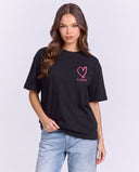 21207 STUDIOS ZWART/ROZE OVERSIZED T-SHIRT