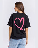 21207 STUDIOS ZWART/ROZE OVERSIZED T-SHIRT