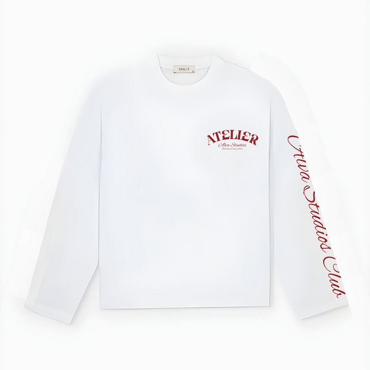 10201 ALVA ATELIER BLANC/ROUGE MANCHES LONGUES