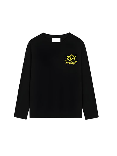 10903 DUBBEL ALVA ZWART/GEEL LONGSLEEVE