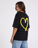 21205 STUDIOS BLACK/YELLOW OVERSIZED T-SHIRT