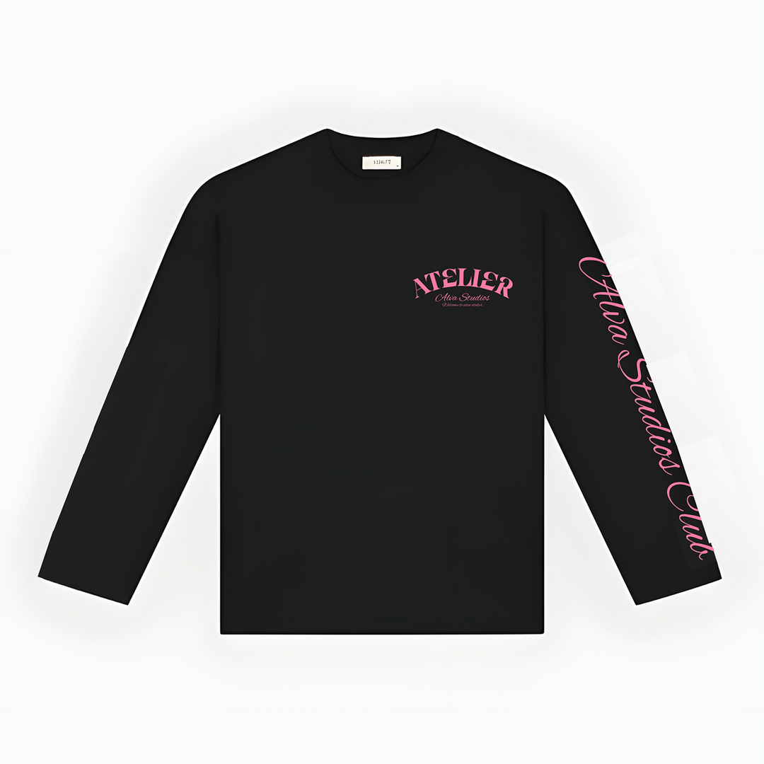 10207 ALVA ATELIER ZWART/ROZE LONGSLEEVE