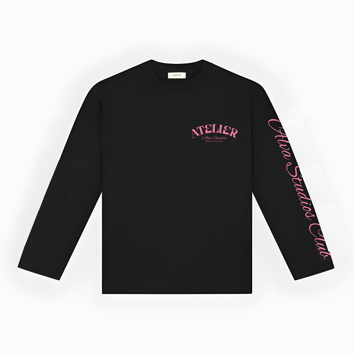 10207 ALVA ATELIER ZWART/ROZE LONGSLEEVE
