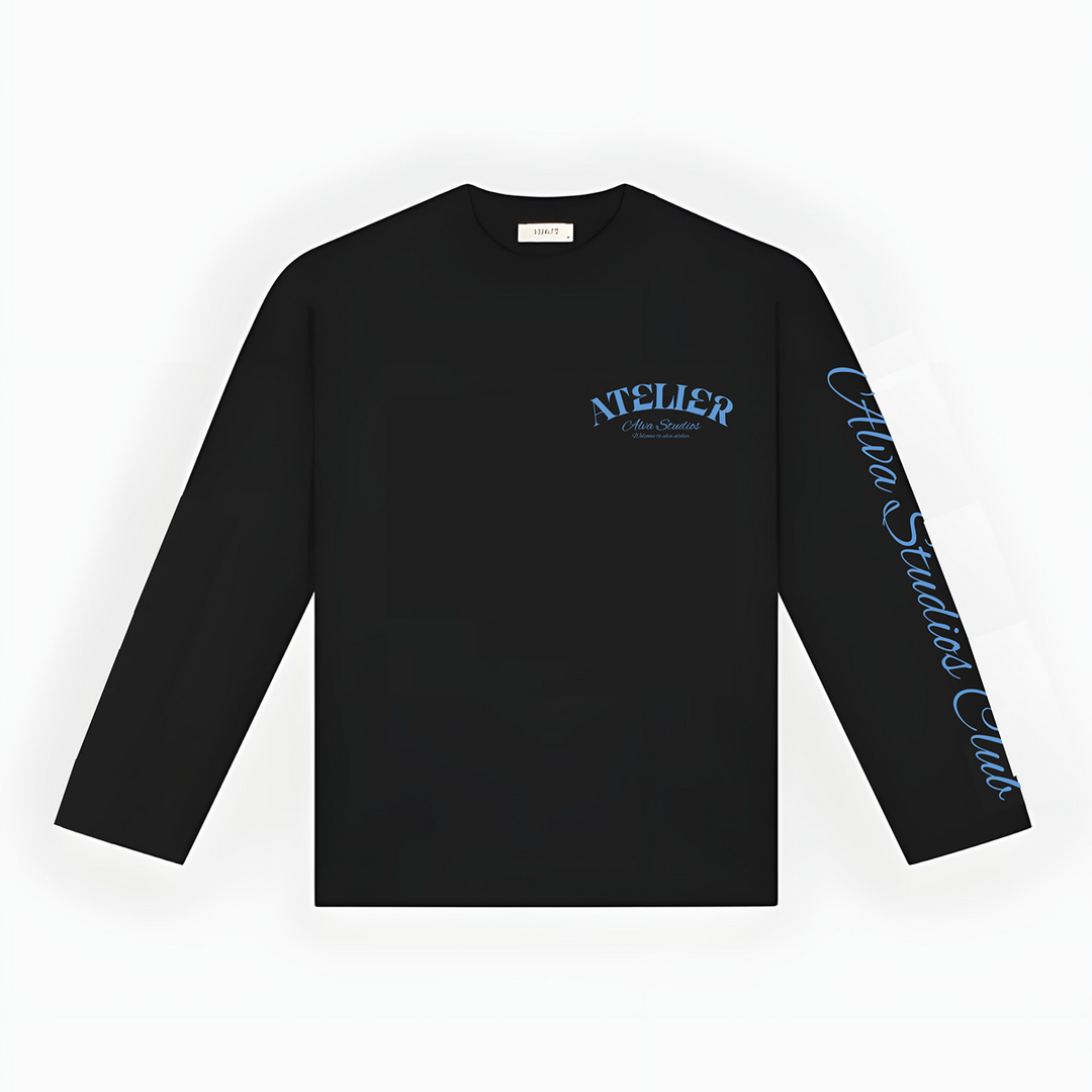 10206 ALVA ATELIER ZWART/BLAUW LONGSLEEVE