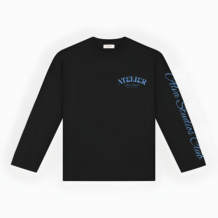 10206 ALVA ATELIER ZWART/BLAUW LONGSLEEVE