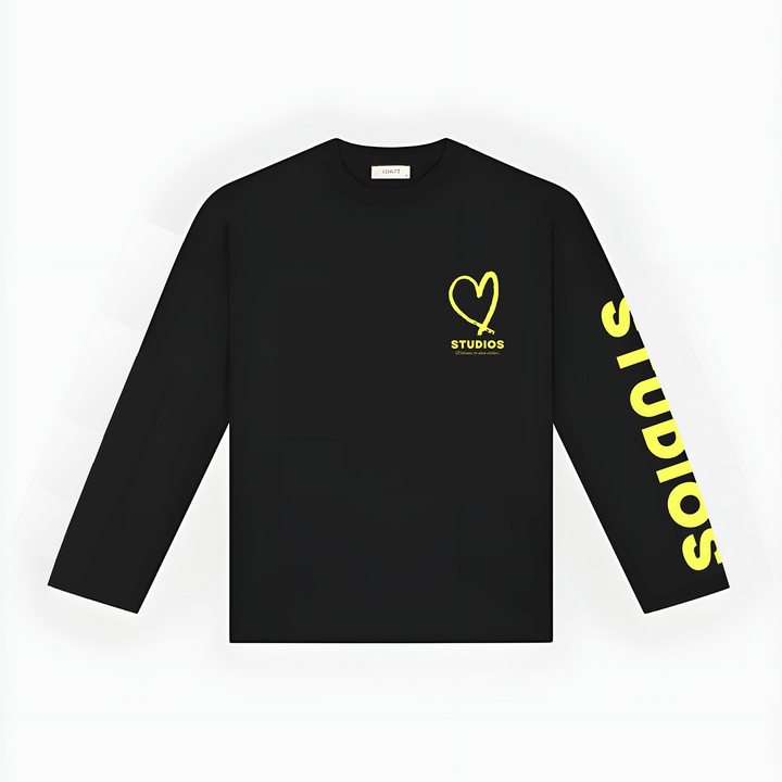 20205 STUDIOS ZWART/GEEL LONGSLEEVE