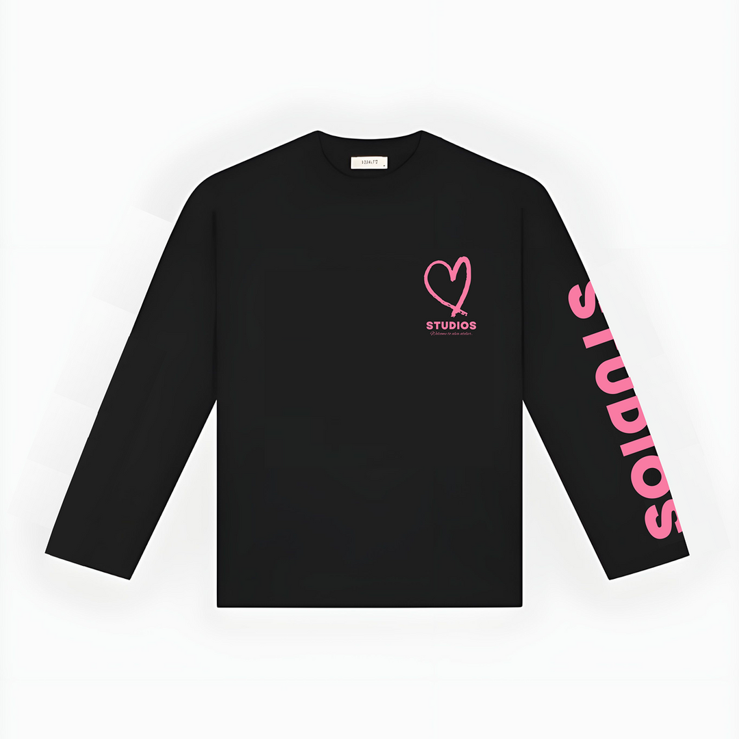 20207 STUDIOS ZWART/ROZE LONGSLEEVE