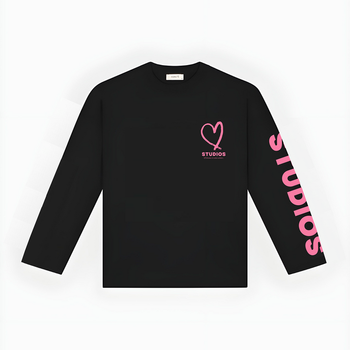 20207 STUDIOS ZWART/ROZE LONGSLEEVE