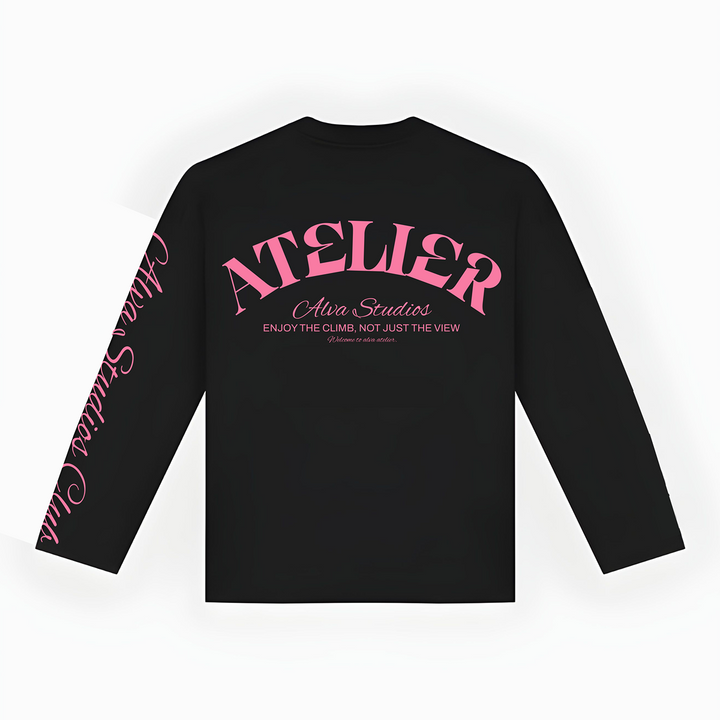 10207 ALVA ATELIER ZWART/ROZE LONGSLEEVE