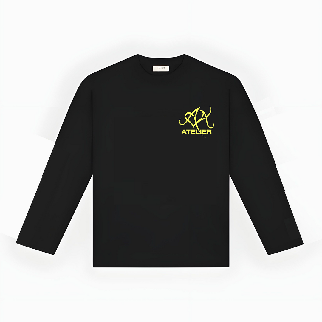 10903 DUBBEL ALVA ZWART/GEEL LONGSLEEVE