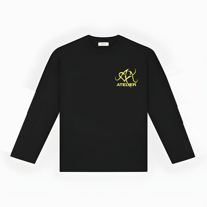 10903 DUBBEL ALVA ZWART/GEEL LONGSLEEVE