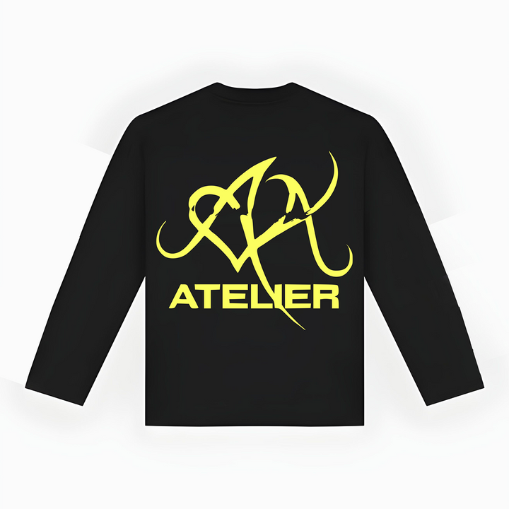 10903 DUBBEL ALVA ZWART/GEEL LONGSLEEVE