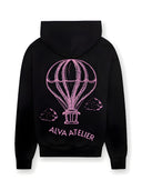 12402 ALVA ZWART/ROZE HOODIE
