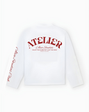 10201 ALVA ATELIER WHITE/RED LONGSLEEVE UNISEX