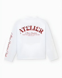 10201 ALVA ATELIER WHITE/RED LONGSLEEVE UNISEX