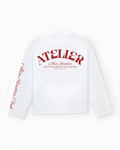 10201 ALVA ATELIER WHITE/RED LONGSLEEVE UNISEX