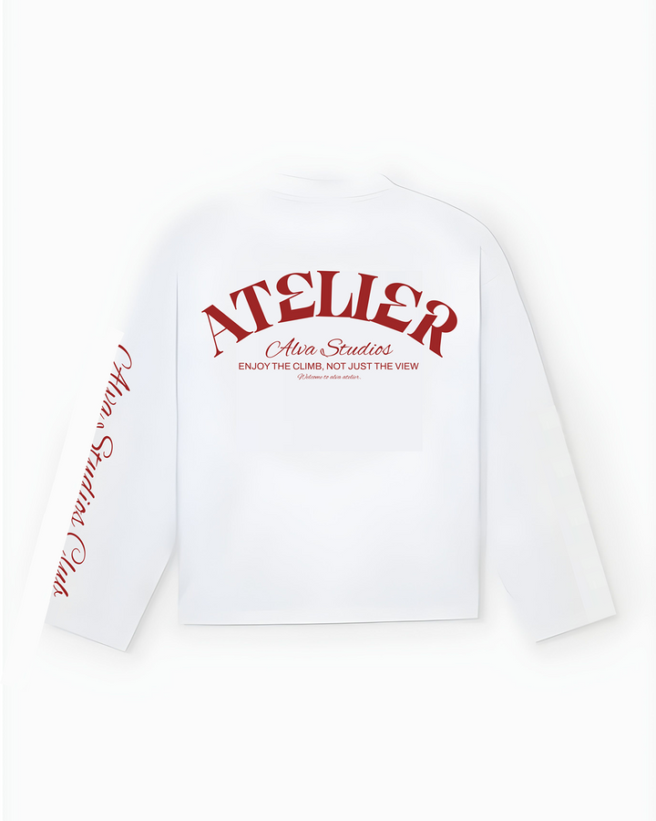 10201 ALVA ATELIER WHITE/RED LONGSLEEVE UNISEX