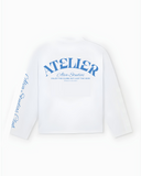 10202 ALVA ATELIER WHITE/BLUE LONGSLEEVE UNISEX