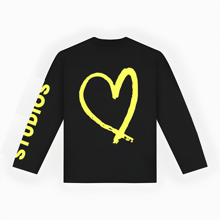 20205 STUDIOS ZWART/GEEL LONGSLEEVE