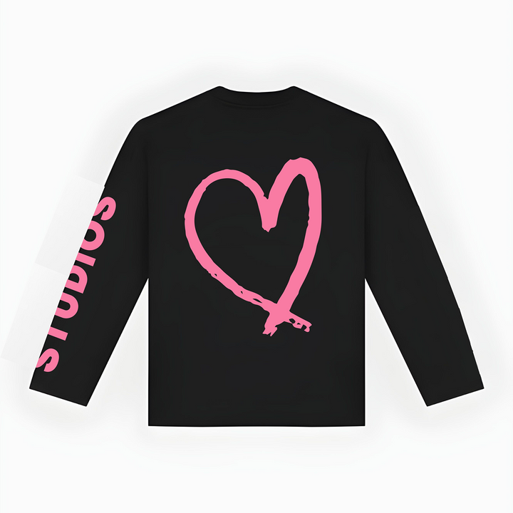 20207 STUDIOS ZWART/ROZE LONGSLEEVE