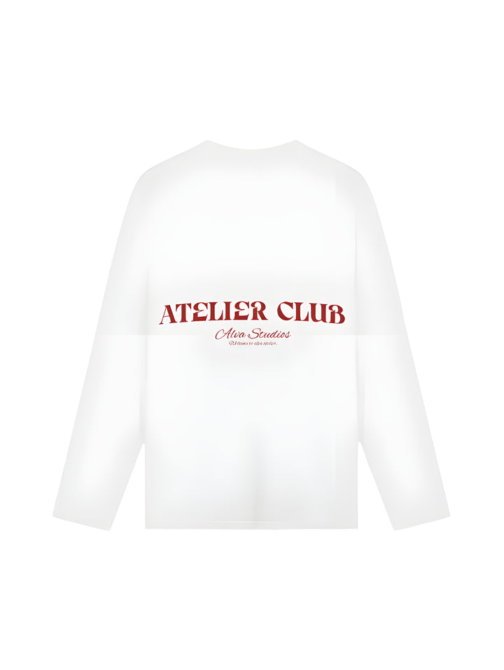 10401 ATELIER CLUB WIT/ROOD LONGSLEEVE