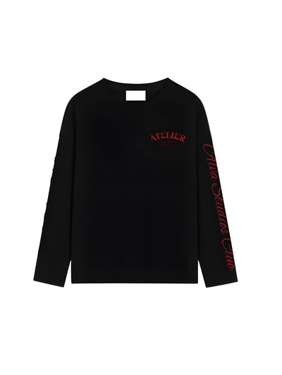 10205 ALVA ATELIER ZWART/ROOD LONGSLEEVE