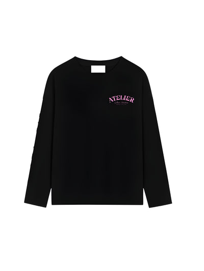 10407 ATELIER CLUB ZWART/ROZE LONGSLEEVE