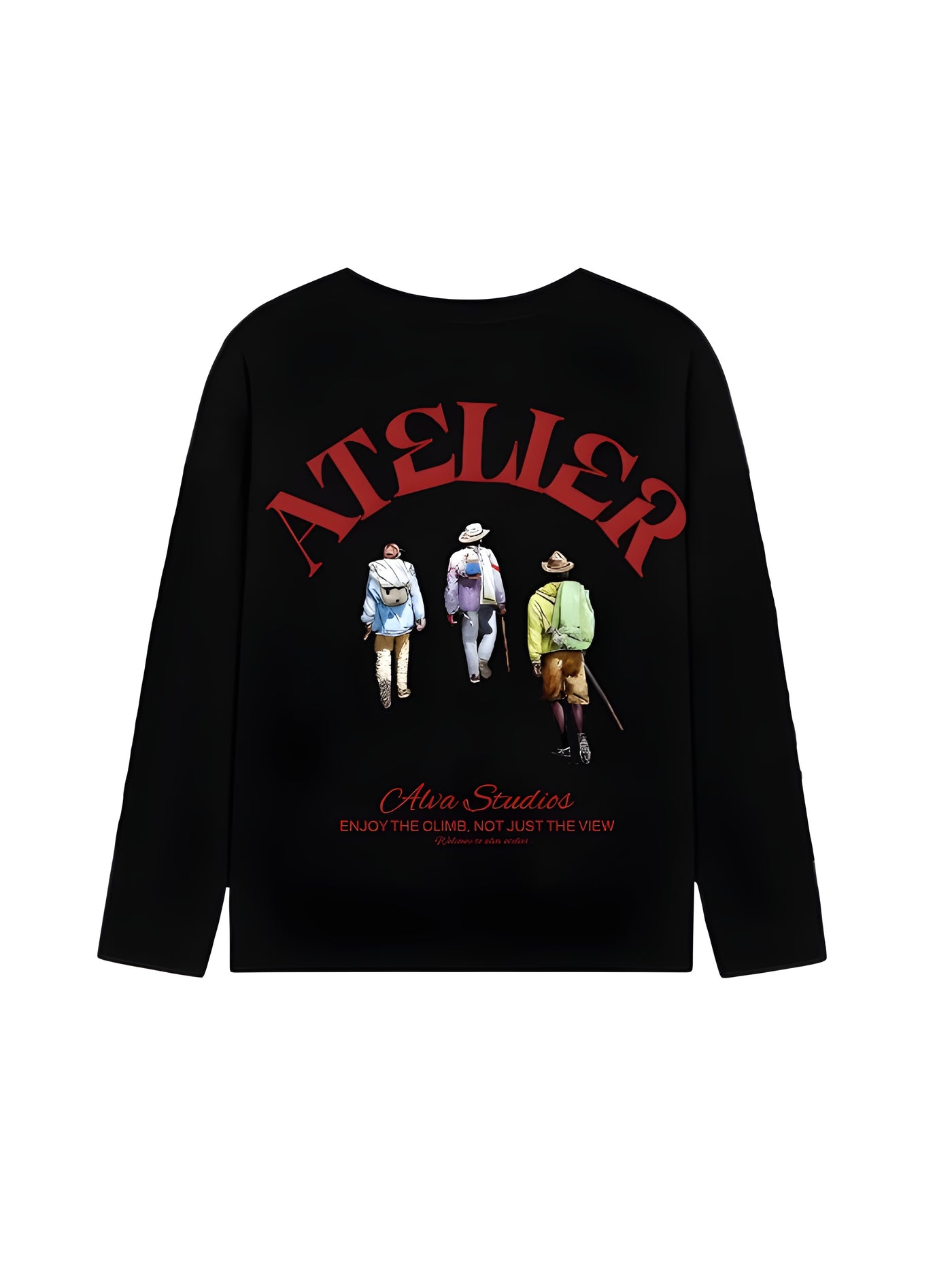 10604 ALVA ATELIER WALK ZWART/ROOD LONGSLEEVE