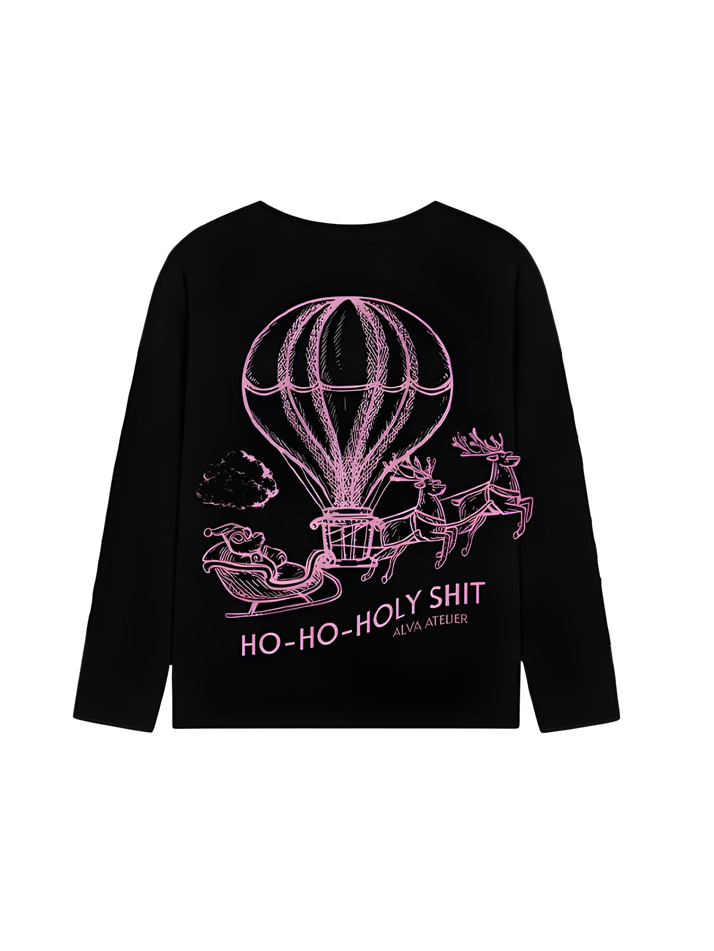 LONGSLEEVE CLASIC ZWART HO-HO-HOLY KERST EDITIE