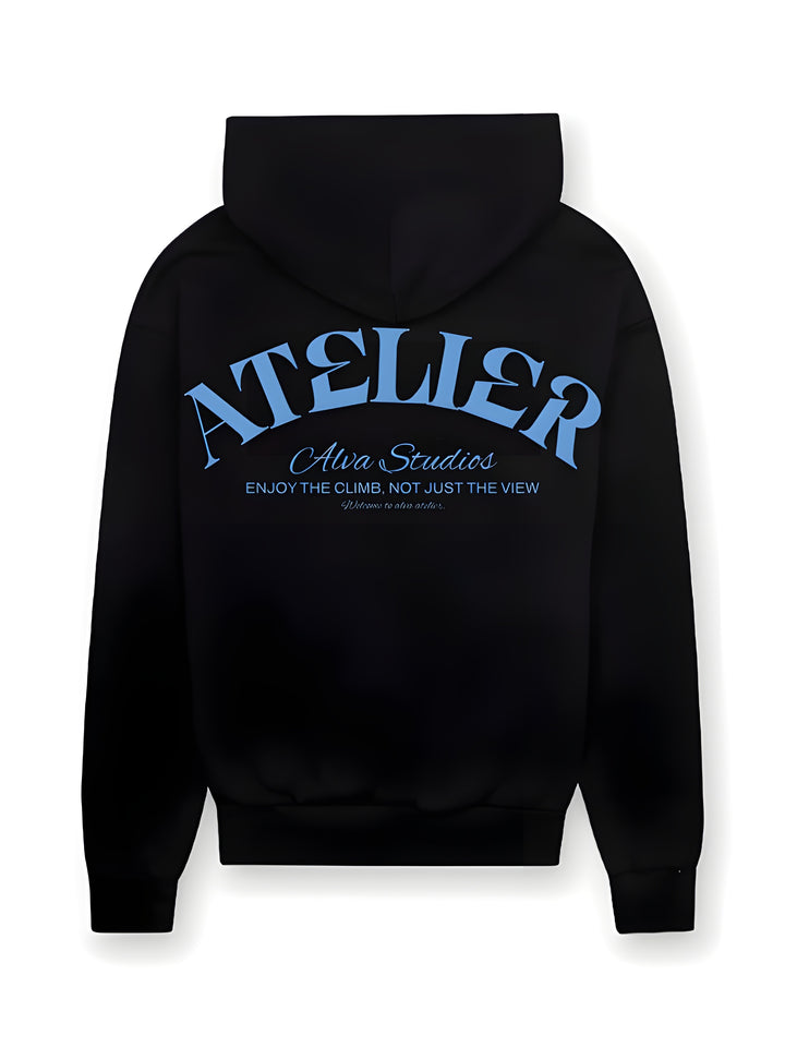 12003 ATELIER ENJOY THE CLIMB BLACK/BLUE HOODIE