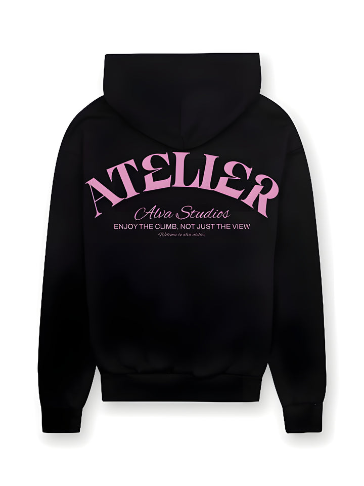 12004 ATELIER ENJOY THE CLIMB BLACK/PINK HOODIE