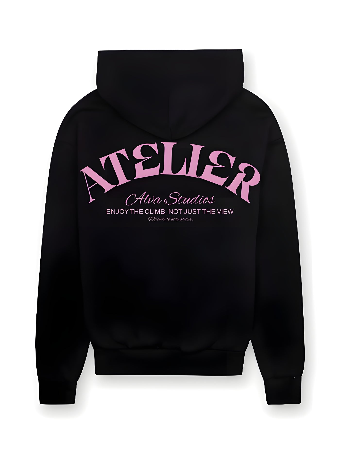 12004 ATELIER ENJOY THE CLIMB ZWART/ROZE HOODIE