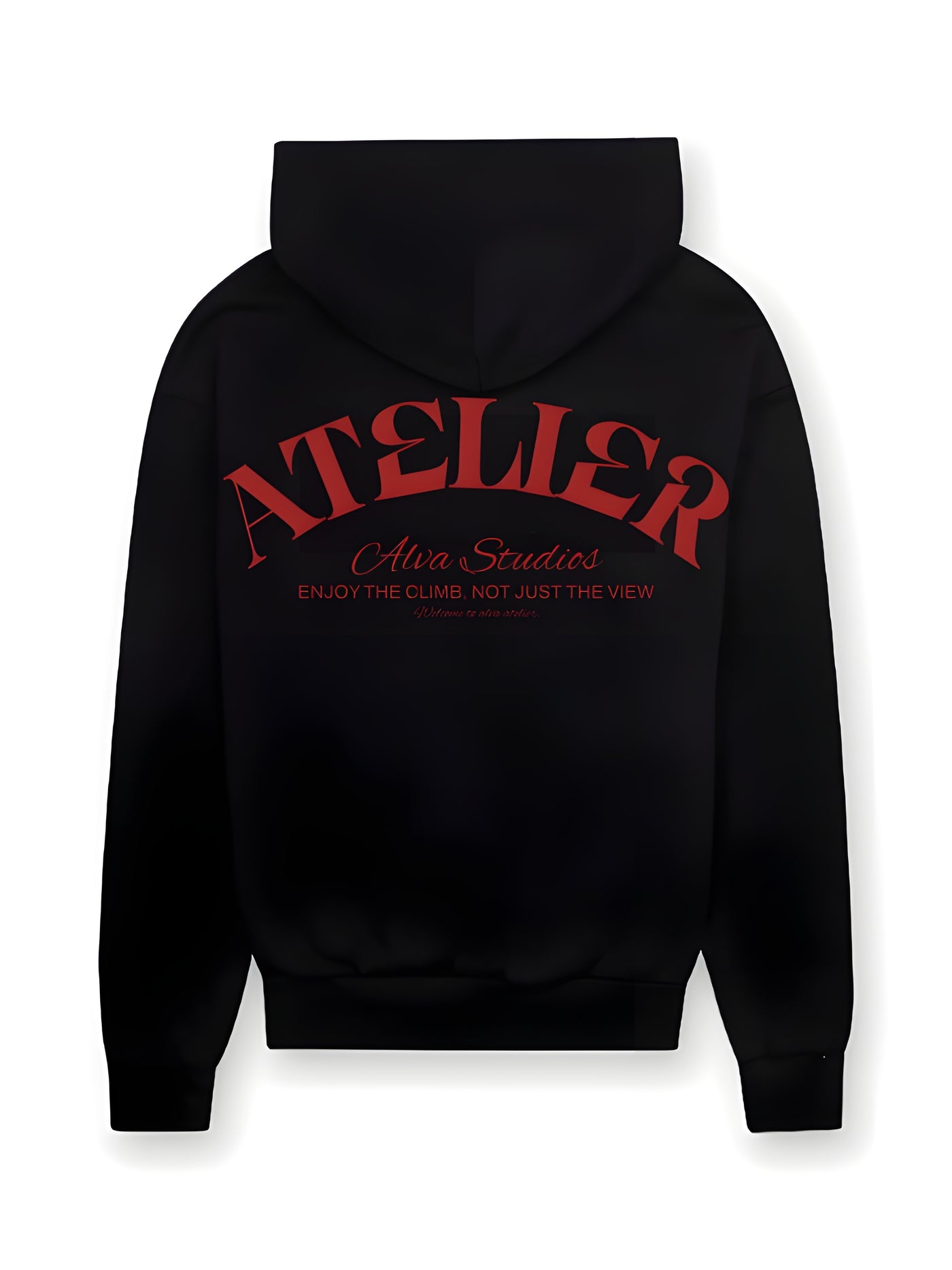 12002 ATELIER ENJOY THE CLIMB ZWART/ROOD HOODIE