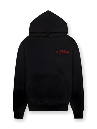 12002 ATELIER ENJOY THE CLIMB ZWART/ROOD HOODIE