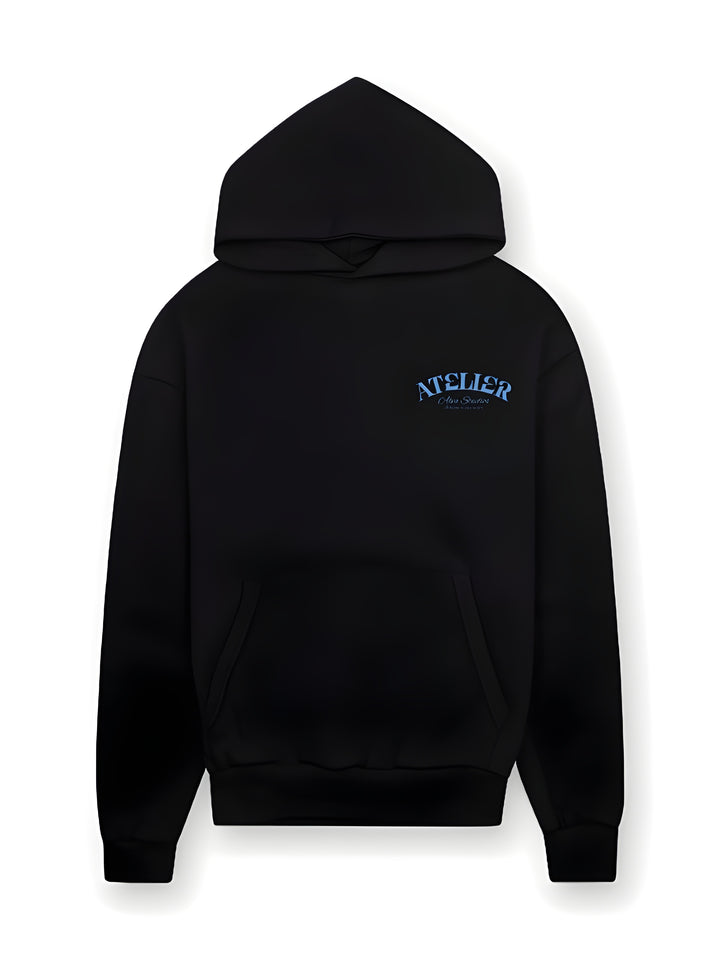 12003 ATELIER ENJOY THE CLIMB BLACK/BLUE HOODIE