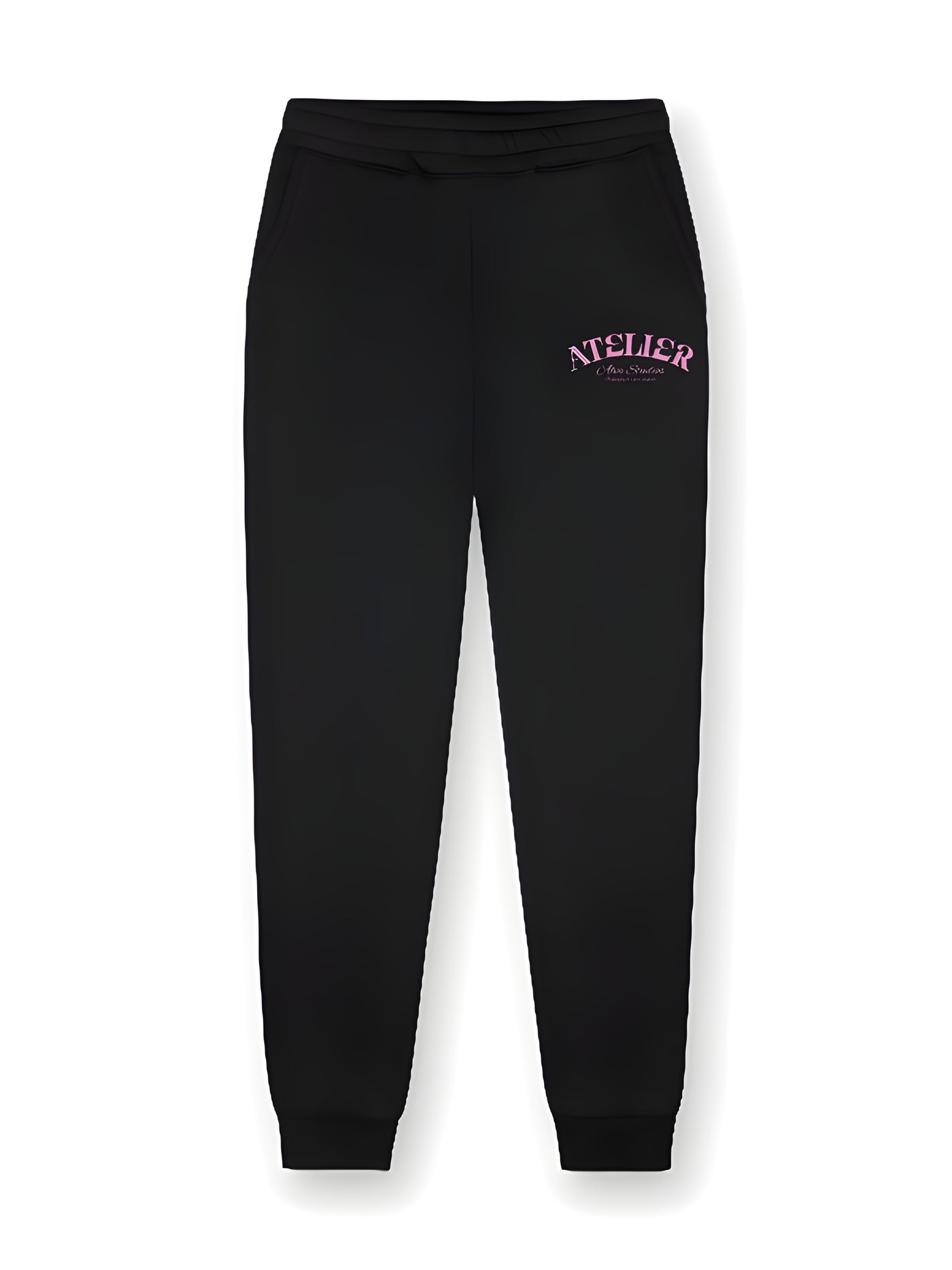 13004 ATELIER ENJOY THE CLIMB ZWART/ROZE JOGGINGBROEK