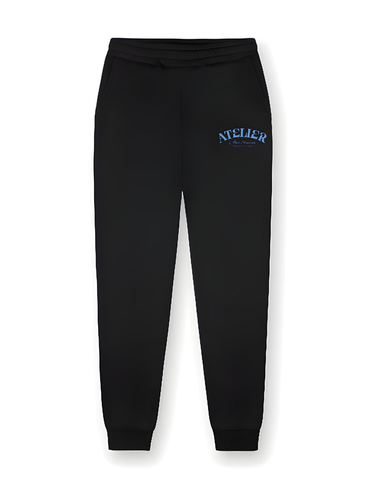 13003 ATELIER ENJOY THE CLIMB BLACK/BLUE JOGGING PANTS