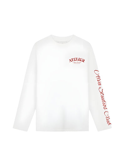 10201 ALVA ATELIER WIT/ROOD LONGSLEEVE