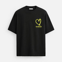 21205 STUDIOS ZWART/GEEL OVERSIZED T-SHIRT
