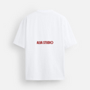 11503 ALVA ATELIER WIT/ROOD OVERSIZED T-SHIRT