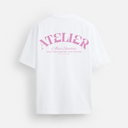 11203 ALVA ATELIER WIT/ROZE OVERSIZED T-SHIRT